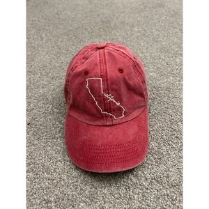 Home Free California State Map Hat Unisex OSFM Red Excellent Strapback Dad Cap